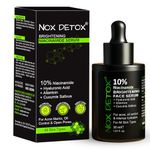 NOX DETOX Brightening Face Serum with 10% Niacinamide, 1% Hyaluronic Acid, Allantoin for Men and Women for Bright, Clear and Glowing Skin - Fades Acne Marks, Blemishes, Dark spots, Minimizes Pore