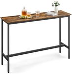 VASAGLE Bar Table, Narrow Long Bar Table, Kitchen Dining Table, High Pub Table, Sturdy Metal Frame, Industrial Design, 15.7 x 55.1 x 35.4 Inches, Rustic Brown and Ink Black ULBT140B01