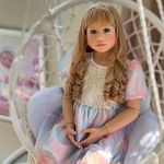 YIHANGG 47inch Huge Reborn Doll 120CM Ball Jointed Doll Full Body Silicone Toddler Baby Doll Girl Princess 5-6years Old Real Baby Dress Model Child Gift