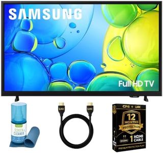 Samsung 32-Inch Smart LED TV Bundle – Full HD 1080p, HDR, Bluetooth, w/ 12 Month CPS Protection, AUX HDMI Cable, and Screen Cleaning with Microfiber Cloth.