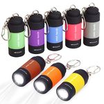 Mini USB Rechargeable LED Torch, UCEC 8 Pack Pocket Flashlight with Key Ring Powerful Portable Lamp (Multiple Colors)