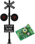 1 Set HO Scale Railroad Train/Track Crossing Sign 2 Heads LED Made + Circuit Board Flasher-Flashing Red Train Stop Signal Lights Decoration and Party