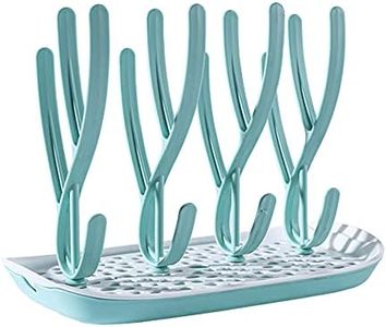 PandaEar Baby Bottle Drying Rack| Toddler Sippy Cups Infant Accessories Baby Bottle Dishes Dryer Rack with Drainer Tray (Green)