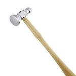 The Beadsmith Two-Sided Chasing Hammer – 11.5 Inches Wooden Handle, 2.25” Steel Head with a 14mm Ball Pein & 25mm Domed Face – Metalwork Tool Used to Add Texture & Dimension to Metalwork