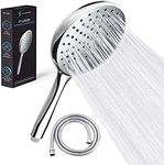 SparkPod High Pressure Handheld Shower Head with Hose - Large Face 6 Inch Rain Shower with Extra Long Hose 6 Feet - Luxury Design - 1 Min Installation (Chrome)
