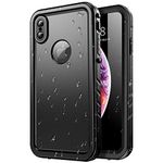 SPORTLINK for iPhone Xs Max Waterproof Case - IP68 Waterproof/Shockproof/Dustproof Case with Built-in Lens & Screen Protector [360 Full Body Protective with Lanyard] 6.5 inch (Black)