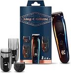 King C. Gillette Cordless Beard Trimmer Kit for Men, with Lifetime Sharp Blades, Includes 3 Interchangeable Hair Clipper Combs, Gifts for Men, 2 Pin EU Plug