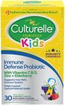 Culturelle Kids Immune Defense, Probiotic + Elderberry, Vitamin C and Zinc, Immune Support for Kids, Mixed Berry Chewables, 30 count