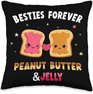 Besties forever peanut butter und jelly Throw Pillow