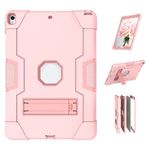 Jaorty Case for iPad Air 3 (3rd Generation) 10.5" 2019,for iPad Pro 10.5" 2017 Case,3 in 1 Hybrid [Soft&Hard] Heavy Duty Rugged Kickstand Shockproof Anti-Scratch Protective Cases,Pink