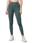 BLINKIN Yoga Pants Gym Leggings Tights for Women Workout, High Waist Tummy Control Non See-Through Squat Proof Stretchable Workout Pants with Pockets_033 (Color_Hunter Green,Size_L)