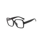 TECH-LINE-DIRECT 2023 Oversize Eyeglasses Unisex Square Glasses - Black Frames Clear lens