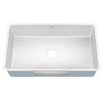 KRAUS Pintura 32-inch Porcelain Enameled Steel Undermount Single Bowl Kitchen Sink in White, KE1US32GWH