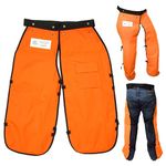 MGP SUPPLY Chainsaw Chaps For Men - Chain Saw Chaps For Men, Apron Style W/Pocket & Adjustable Belt, Safety Equipment, Orange, 40in - Overall Length