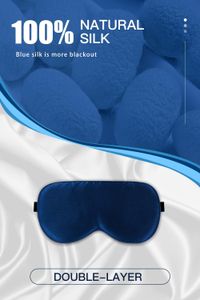 Aosun Silk Sleep Mask – Blue, Soft Eye Cover for Sleeping