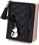 Chic Boutique De Mode Wallets For Women Large Clutch Wristlet Ladies Girls Cute Bifold Purse Unique Leather Original Gift, Small/Black, small, Contemporary