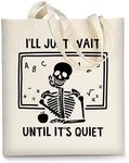 AUSVKAI Canvas Tote Bag Aesthetic for Women, Cute Teacher Reusable Cotton Bags for Shopping Vacation Beach Gifts