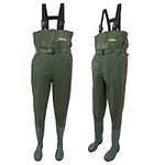 Michigan Olive Green Waterproof Fishing Chest Waders With Belt Nylon Fly Coarse Fishing - SIZE 6