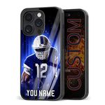 Custom Football Name Number Phone Cases for Dad Apple for iPhone 11 12 13 14 15 16 Pro Max Plus Mini X 5 6 7 8, for Samsung A02 A10 A13 A42 A51 A52 A53 A73 S20 S21 S22 S23 S24 Pixel 6 7 Pro