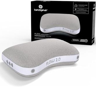 Bedgear Flow Cuddle Curve Pillow - Size 2.0 - Breathable Side Sleeper Pillow - Hybrid Design Bed Pillow - Hypoallergenic and Removable Cover - 20" W x 26" L x 5.75" H