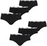 PUMA Women's Underwear Underwear 6 Hipster (2x3) in Value Pack, Black, Small