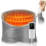 Electric Heating Pad Wrap, Waist Heated Pad with LCD Controller, 9 Heating Levels, 4 Gears Timing, Soft Touch, Fast Heating & Machine Washable, Great for Back Belly Leg Body-12"x50"