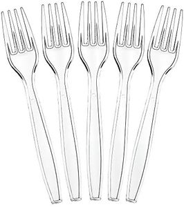 Plasticpro Clear Plastic Forks Disposable Cutlery Utensils 100 Count