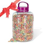 7Penn Large Glass Jar with Lid - 2.64 Gallon Wide Mouth Giant Glass Barrel Jar for Pickles, Cookies, and Candy - Airtight Seal with Plastic Lid and Handle - Extra Large Mason Jars for Kitchen Storage