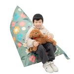 LOLOMLO Stuffed Animal Storage Bean Bag Chair Cover, 52" x 31" Extra Large Beanbag with YKK Zipper, Sit Seat Sofa for Kids Teens Adults, Hold Plush Toy Blankets Towels, 200L/52Gal, Cover Only, Green