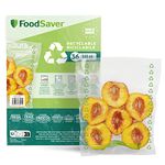 FoodSaver Vacuum Sealer Bags | Recyclable & Reusable Food Bags | Keeps Food Fresh up to 5x Longer | BPA-Free | 36 x Pre-Cut Freezer & Simmer-Safe Vacuum Bags (20 cm x 25 cm; 0.94 L)