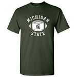 NCAA Football Block, Team Color T Shirt, College, University, Michigan State Spartans Forest, 3XL