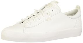 Keds Women's Kickback Leather Sneaker, White, 9 M US