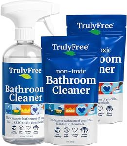 2-Pack TrulyFree Bathroom Cleaner - Cleaning Spray, for Toilet, Sink, Tub, Shower - Includes: 16-oz Spray Bottle, One refill pouch used for initial fill and one pouch for Refill when needed (3 oz)