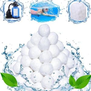 Aornmrs 1.5 lbs Pool Filter Balls for Sand Filter, Reusable Pool Fiber Filter Balls Replace 55lbs Pool Filter Sand，Efficient Pool Filter Media Balls for Swimming Pool, Filter Pump, Pool Cleaning