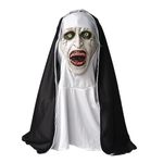 Suffolly Halloween Mask,Scary Nun Mask With Headscarf,Latex Creepy Scary Masks for Adults,Realistic Horror Mask Scary Masks Scary Halloween Costumes Accessories Mask(B)