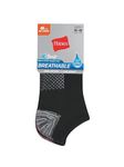 Hanes Womens No Show Socks, Assorted Black With Colour, 8-12 US