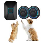 Halo Paw Dog Bells Toilet Training – Blk Touch Dog Bell & Dog Doorbell for Potty Training, LED Wireless Dog Buttons for Talk Training, Waterproof Dog Training Bells for Door (2 Bells & 1 Chime)