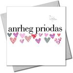 Claire Giles Hearts and Stars Welsh Anrheg Priodas Wedding Gift Card