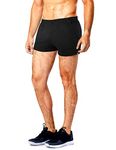 Muscle Alive Men's Running Shorts with Pockets 3" Inseam Cotton Lounge Short Bottoms Black Color Size M