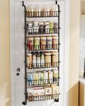 SAYZH Over the Door Pantry Organizer, 6 Tier Heavy-Duty Hanging Spice Rack for Kitchen Pantry Storage and Organization, L 15.5" x W 5.5" x H 63", Black