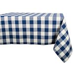 DII Buffalo Check Collection, Classic Farmhouse Tablecloth, Tablecloth, 60x104, Navy & Cream