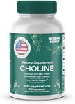 Choline Bitartrate 500MG - Prenatal Choline Supplements - Liver Support Supplement & Gallbladder Supplements - Colina Suplemento 500 mg Orgánica - Brain Vitamin for Memory and Focus - 60 Choline Caps