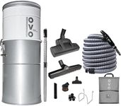 OVO Unit Heavy Duty Powerful Central Vacuum System, Hybrid Filtration (with or Without Disposable Bags) 35L or 9.25Gal, 700 Air watts with 40ft Premium Deluxe Plus Accessory kit Included, White