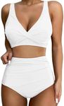 GRAPENT White Bikini Sets for Women Modest Bikini Western Bikini Womens Swimsuits Full Coverage Bikini White Size Medium US Size 8 to Size 10