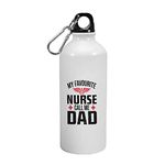 YaaNaa - Aluminium Sipper Water Bottle of Nurse Design - My Favourite Nurse Call Me Dad, Gifts for Nurses, For Nursing Students, Birthday Gifts, 600-R2316