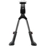 Lumintrail Center Mount Double Leg Bicycle Kickstand Adjustable Aluminum Alloy Bike Stand fits 24"-28" (Black)