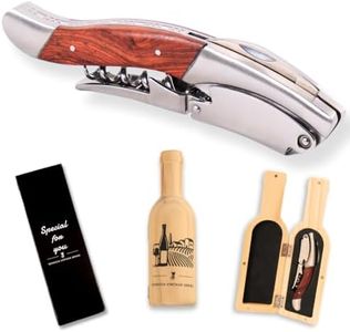 Semecca® Corkscrew Wine Opener, Waiter's Corkscrew, Double Stage, The perfect Wine Opener and Wine key, Wine Bottle Shaped Wooden Box, Gift for Wine Lovers (Maunwood)