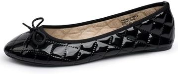 Alpine Swiss Women’s Aster Ballet Flats | Patent Leather Slip-On Shoes | Quilted Pillow Stitch | Rounded Toe | Everyday Comfortable Fashion Footwear PT BLK 8