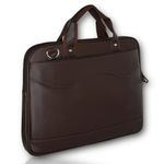 Pramadda Pure Luxury Elegant Faux Leather Office Messenger File Bag For Men Women | Laptop Bag 15.6 Inch Hp Macbook Air Pro | Briefcase Shoulder Bag | Corporate Gift Item. (Slim- Mocha Brown)