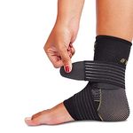 CopperJoint Ankle Support -Ankle Compression Brace - Adjustable Ankle Sleeve Wrap for Women & Men - Copper Infused to Alleviate Achilles Tendon Pain, Sprain, Sports Injury -Healing Stabilizer (Medium